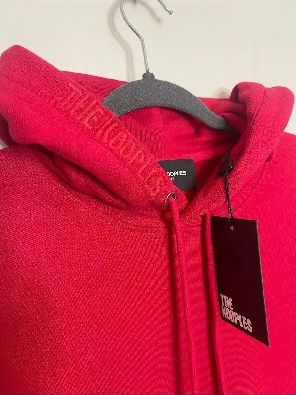 $275 The Kooples Red Hoodie Size Premium Cotton Streetwear Pullover NWT
